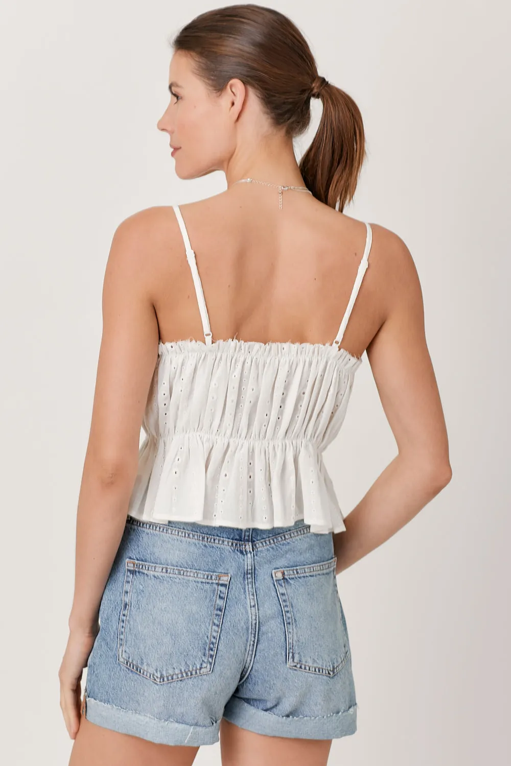 Pleated Peplum Tank Top