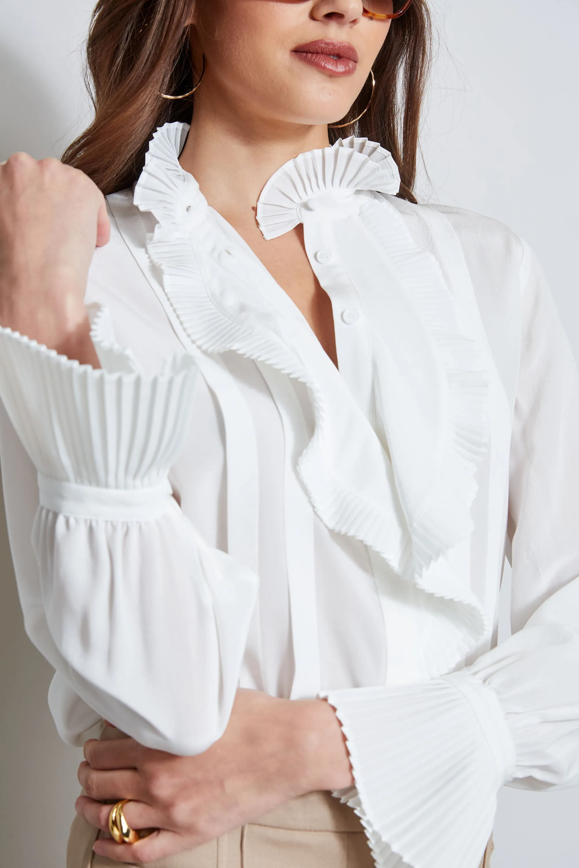 Pleated Silk Shirt