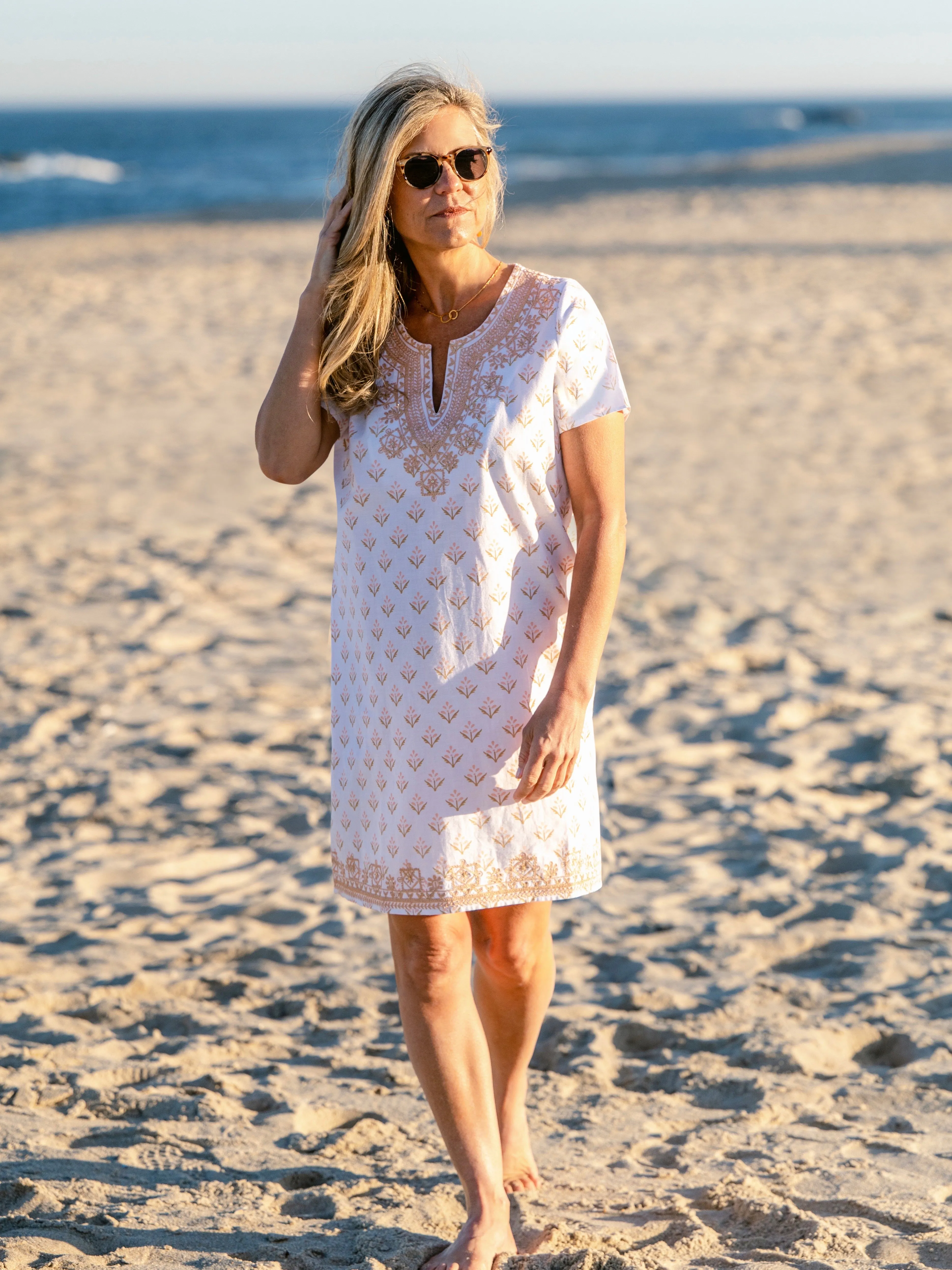 Provence  Coral Shift Dress