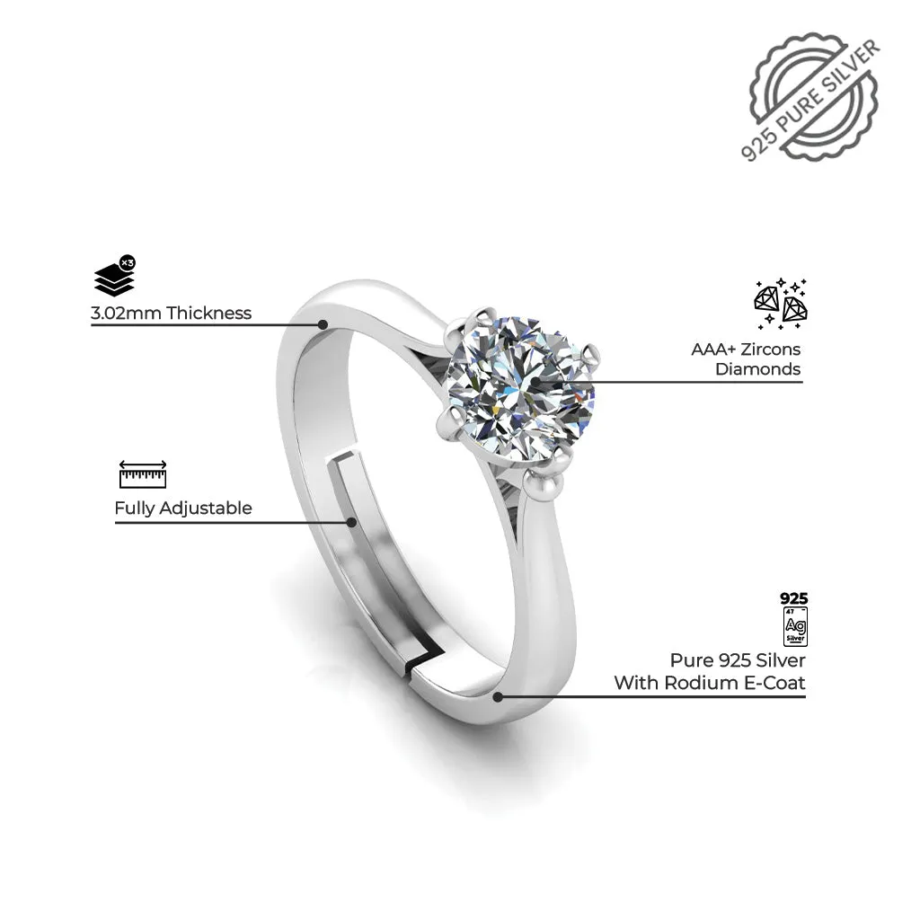 Pure 925 Silver Moissanite Ladies Special Ring