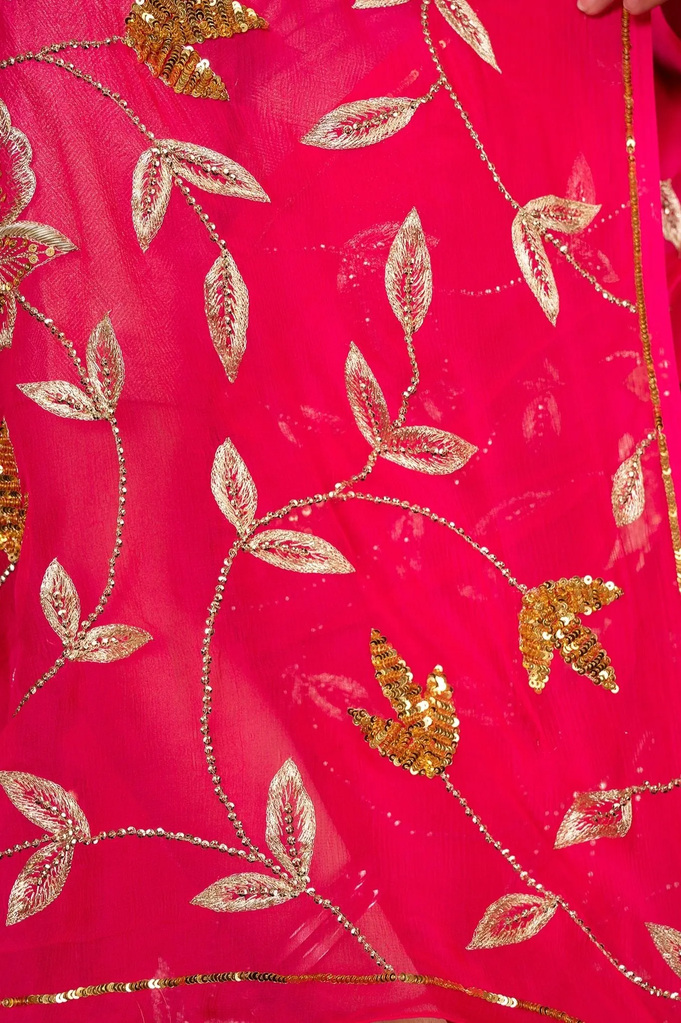 Pure Chiffon Jaal Work Saree