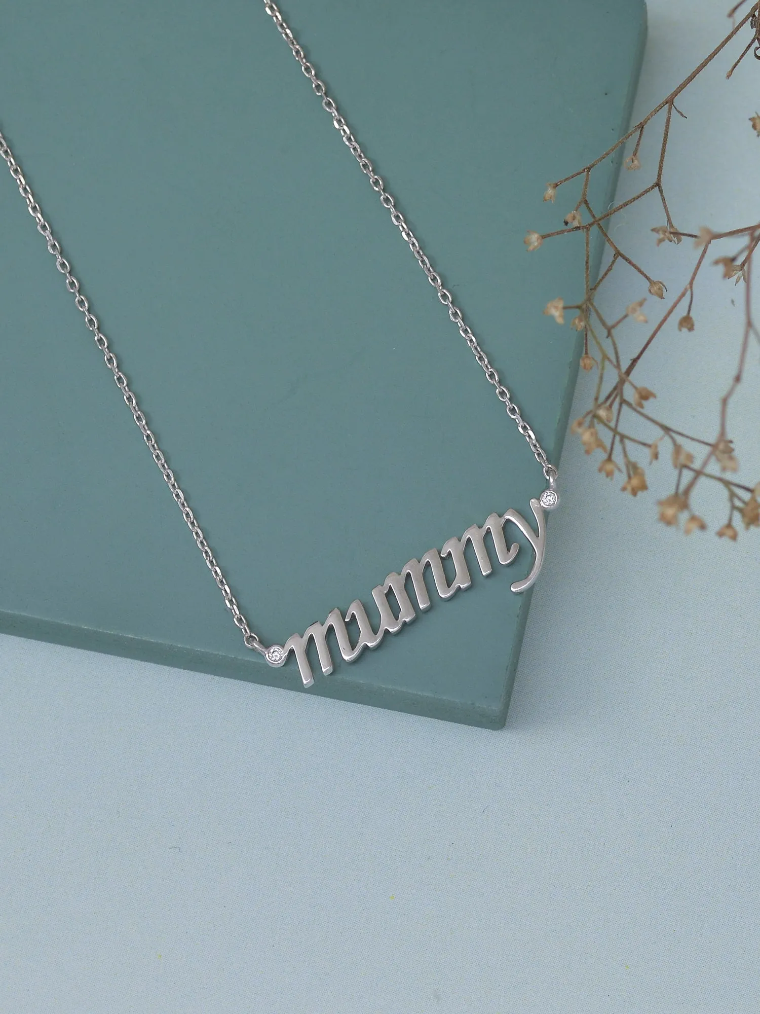 Pure Silver Mummy Pendant With Chain