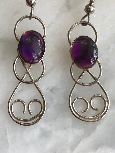 Purple Paua Earrings