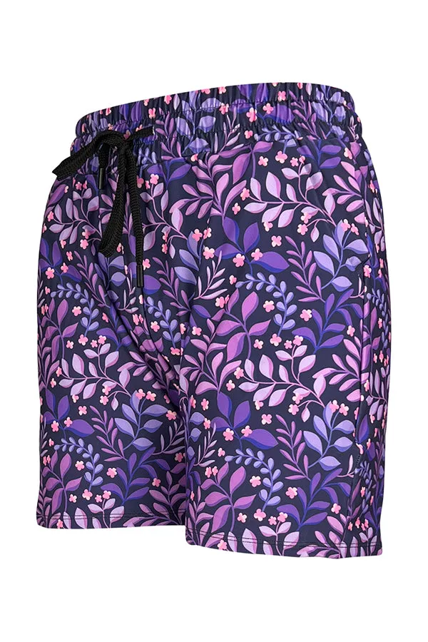 Purple Petals Jogger Shorts