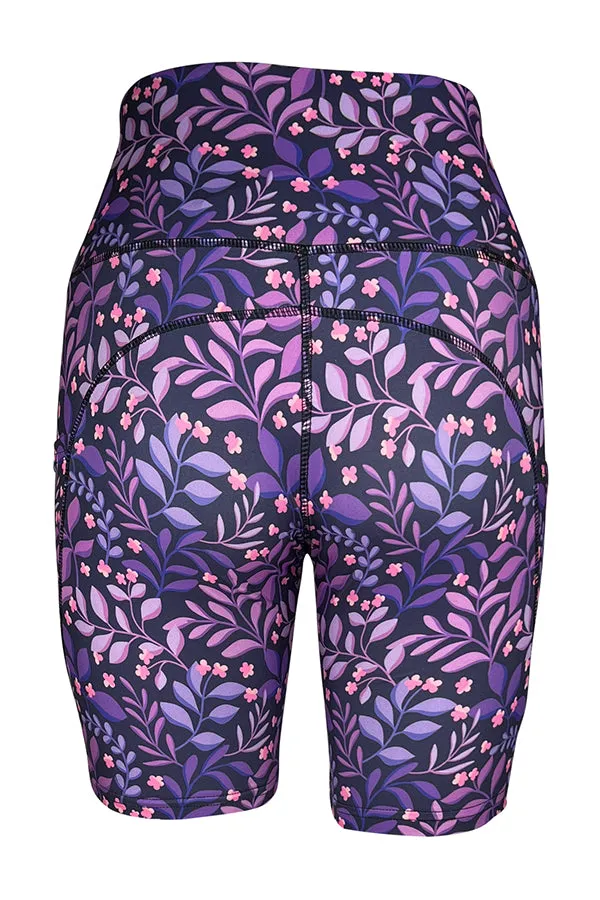 Purple Petals Shorts   Pockets