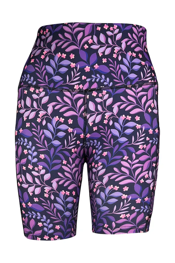 Purple Petals Shorts   Pockets