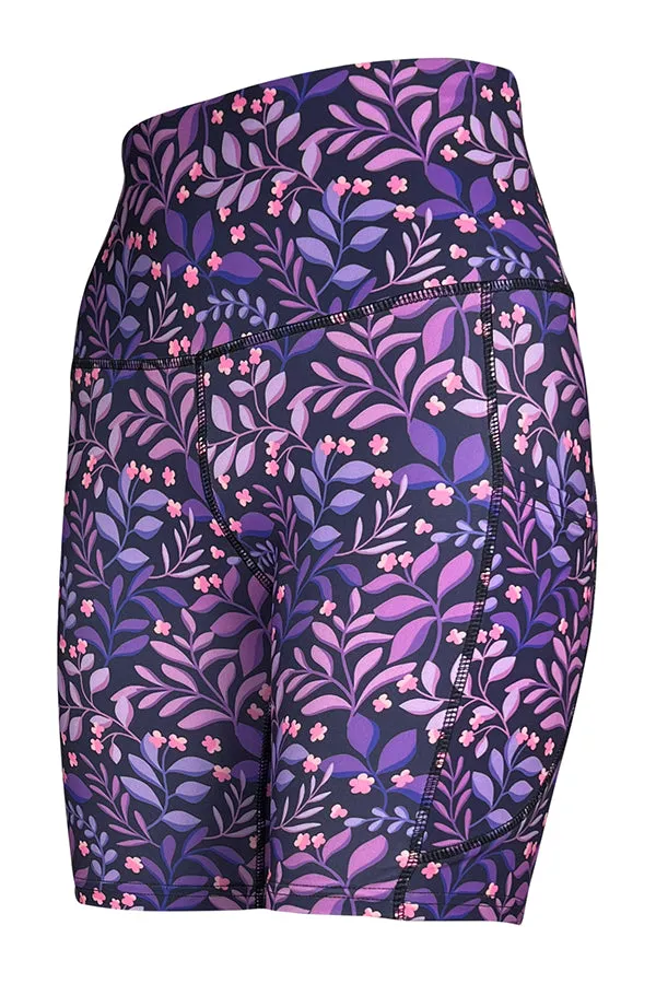 Purple Petals Shorts   Pockets