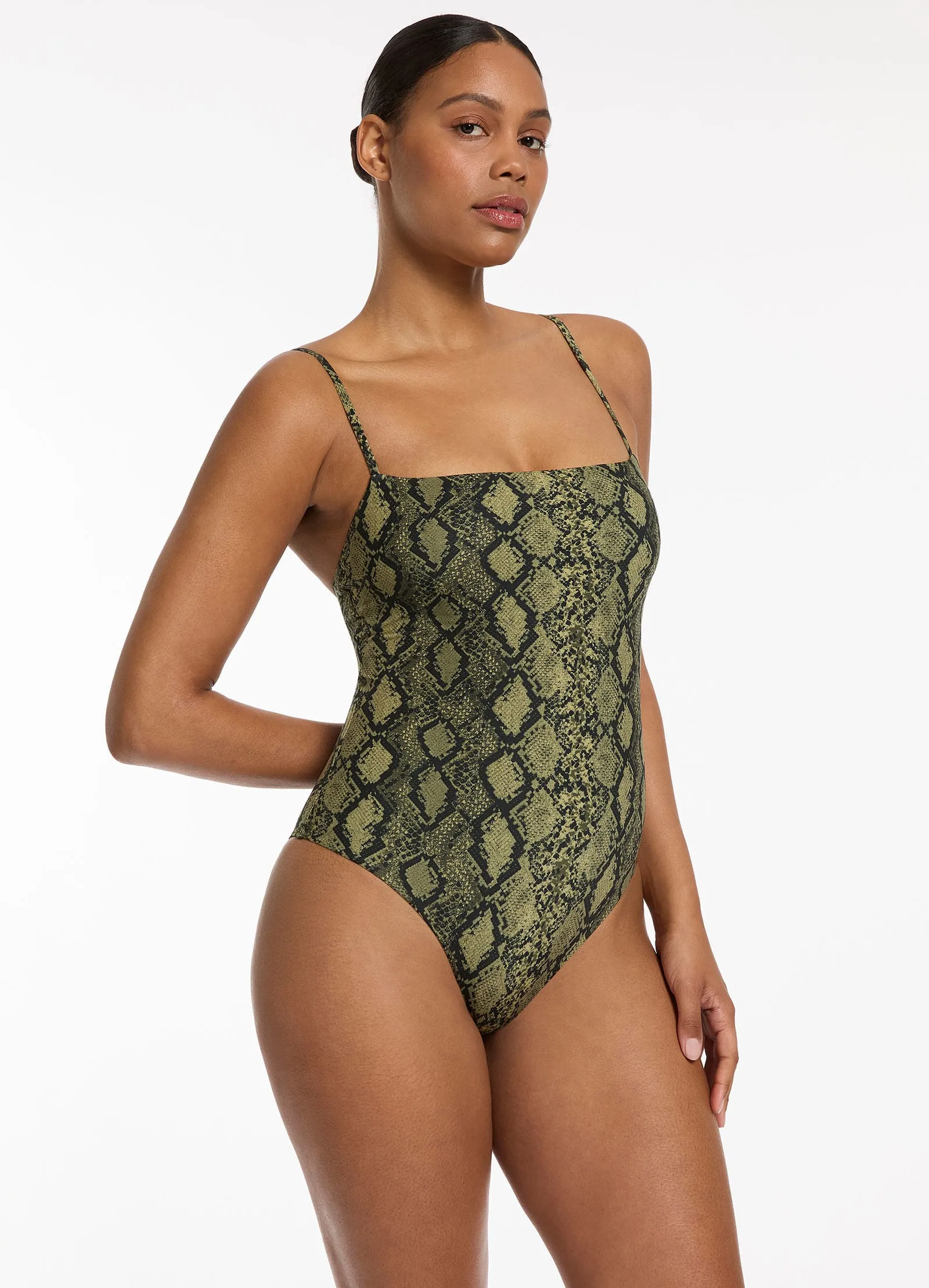 Python Minimal Tank One Piece - Olive