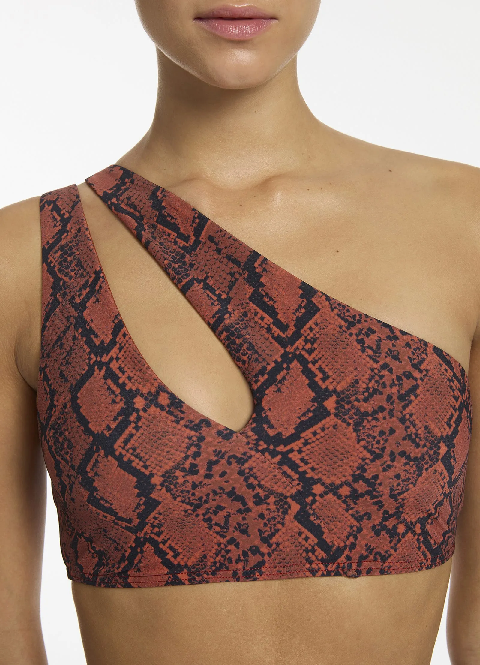 Python Splice One Shoulder Top - Spice