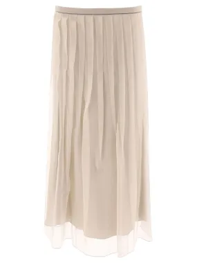 "SHINY WAISTBAND" PLEATED SKIRT