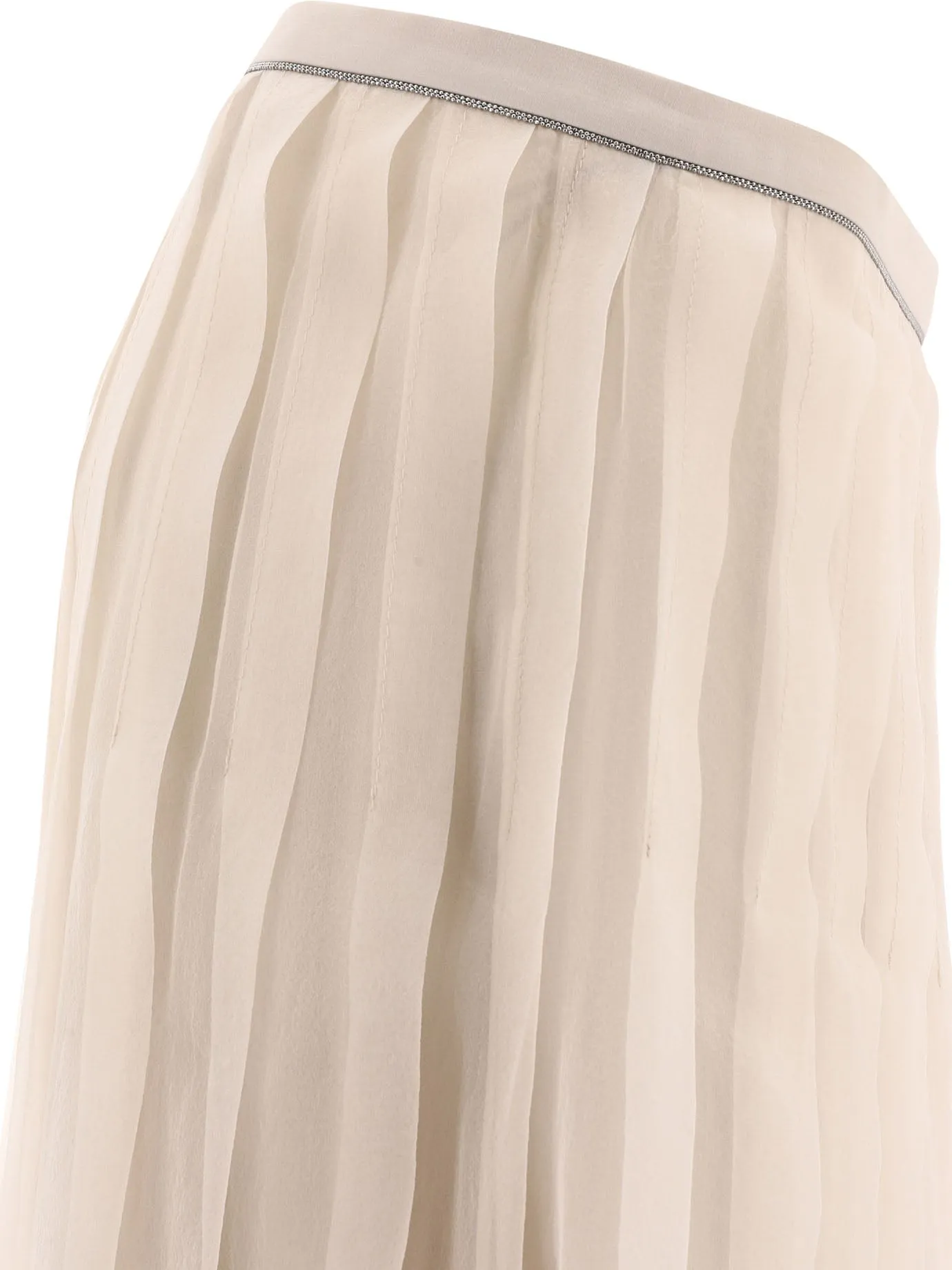 "SHINY WAISTBAND" PLEATED SKIRT