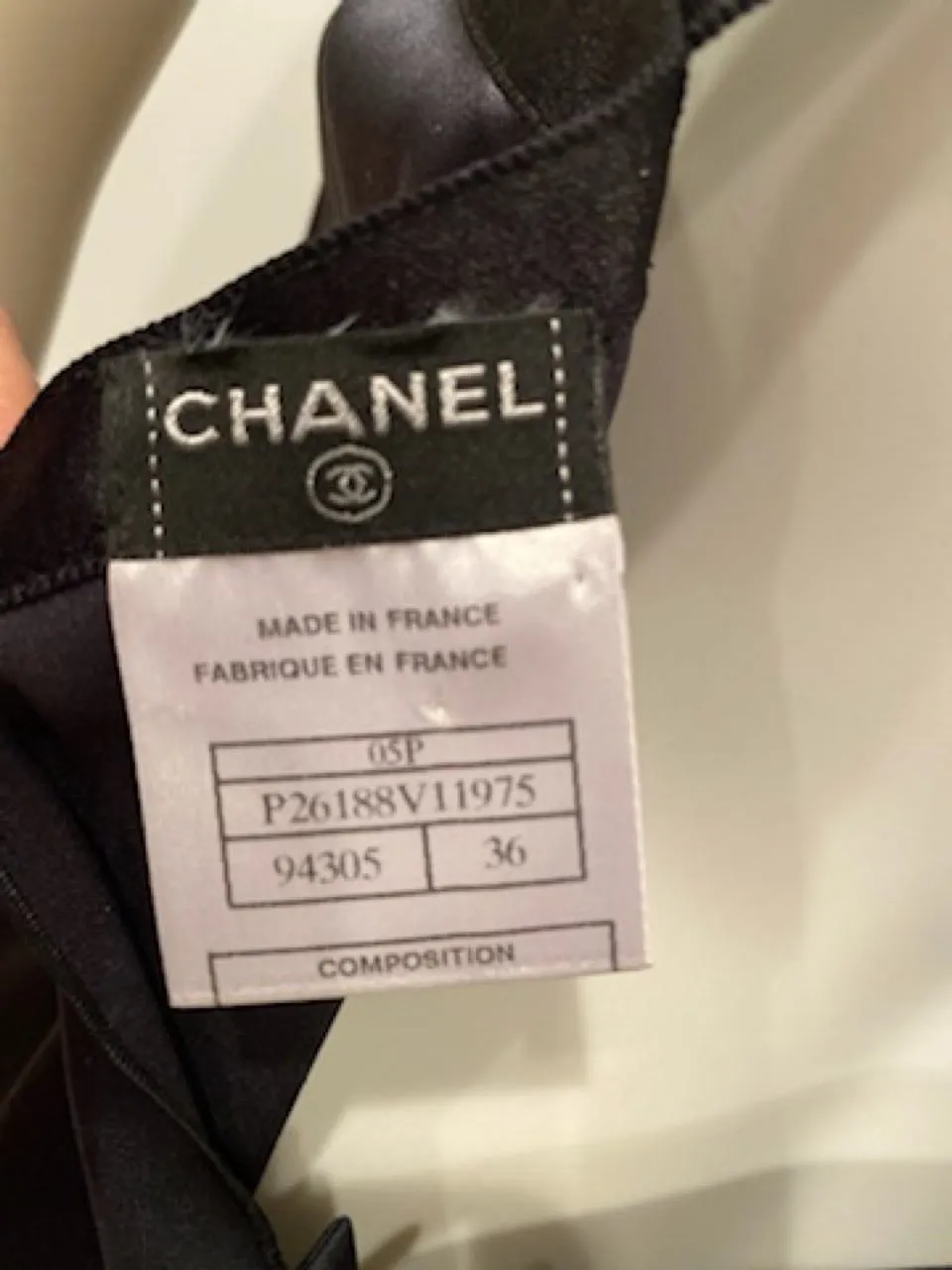 Rare Chanel 05P, 2005 Spring Black Satin Lace Blouse Top FR 36 US 6/8