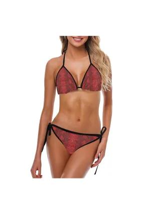 Red Snake Skin Custom Bikini Swimsuit (Model S01)