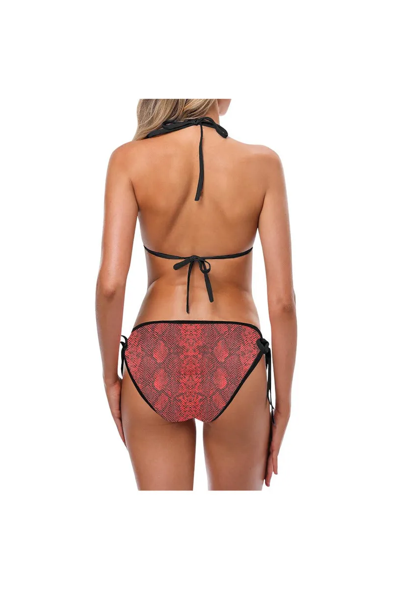 Red Snake Skin Custom Bikini Swimsuit (Model S01)