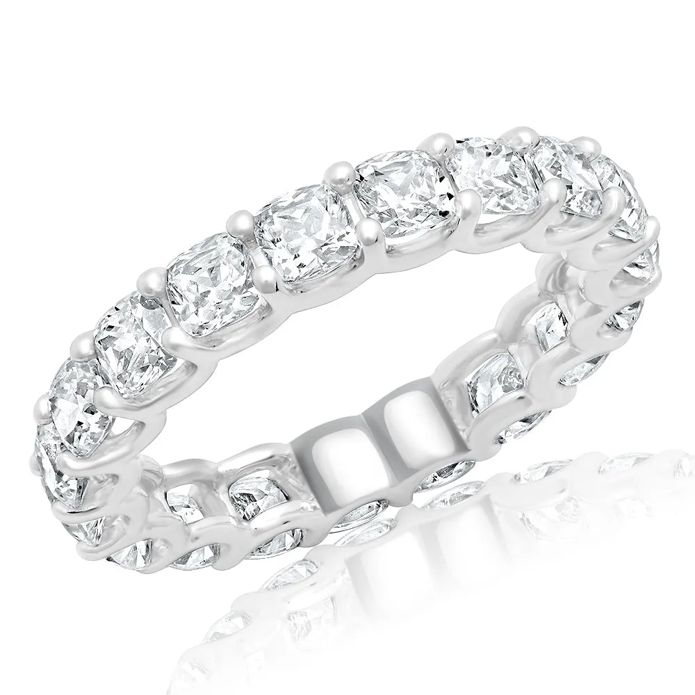 RORY 5-6 Carat Cushion Cut Diamond Eternity Band in Platinum 30 pointer By Mike Nekta SIZE 4-9