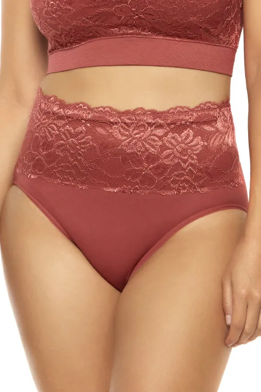 Seamless Brief with Lace Overlay : Sale Colors