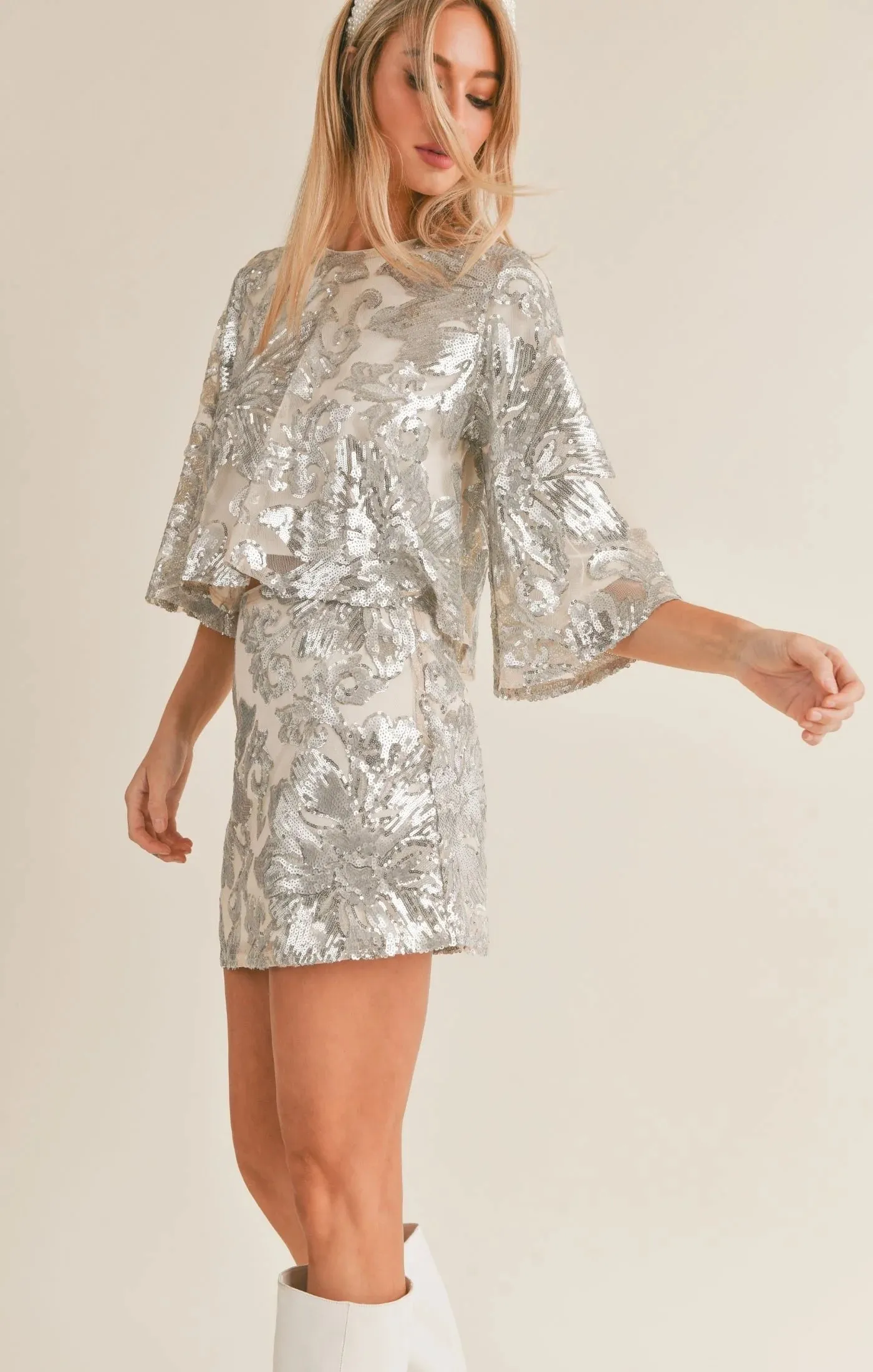 Sequin Flare Sleeve Top