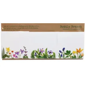 Set of 3 Botanical Photography Sticky Note Set in Rainbows and Greenery