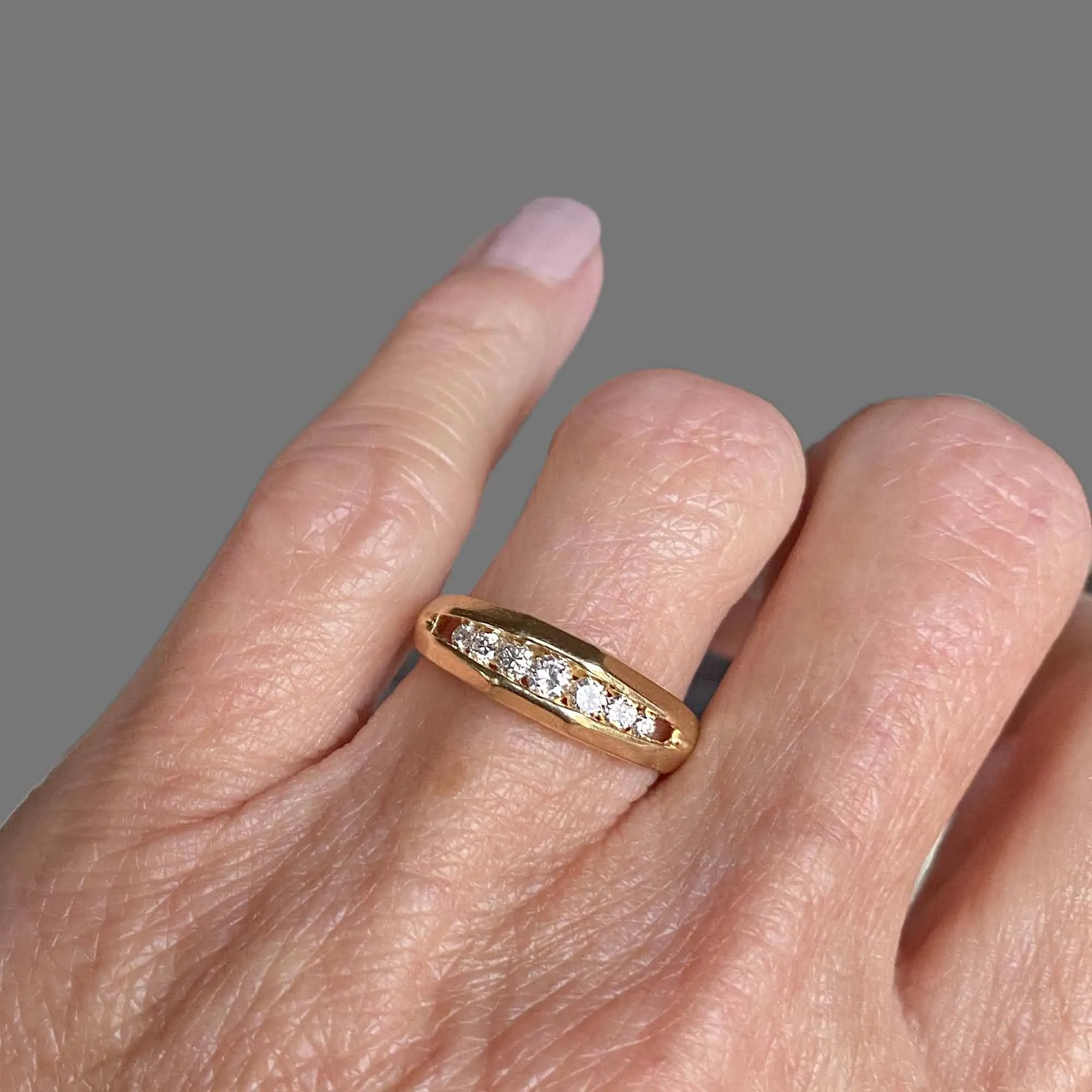 Seven Stone Diamond Half Eternity Ring in 14K Gold