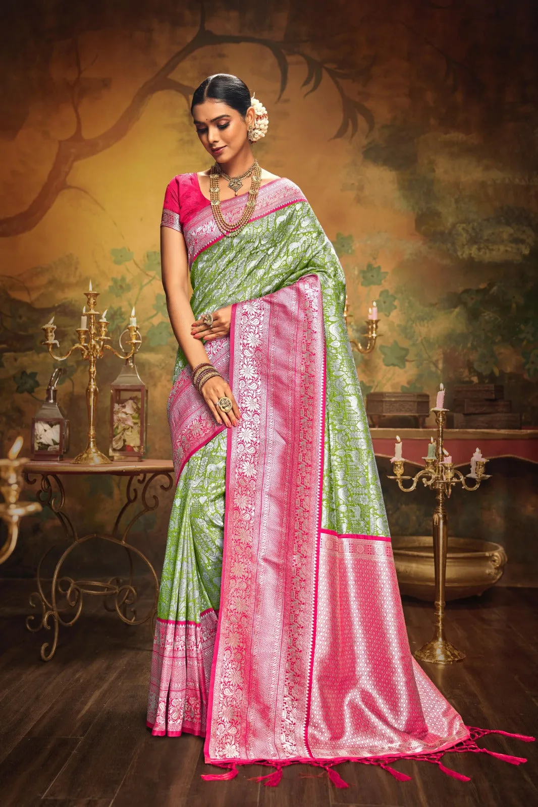 Shakuntala , New Banarasi Soft Silk Woven Saree for Women-SATYA001BSB