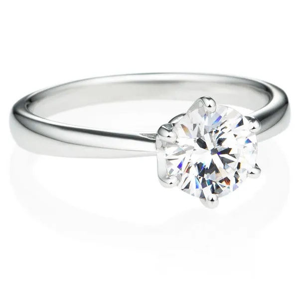 Six Prong Round Brilliant Engagement Ring [Setting Only] - EC010