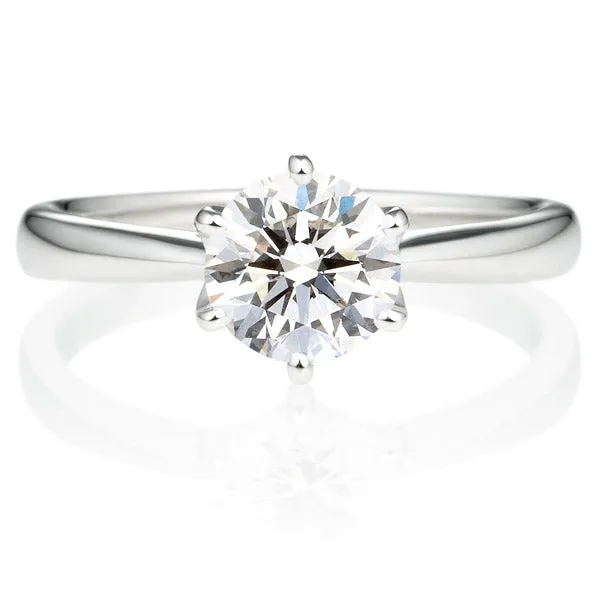 Six Prong Round Brilliant Engagement Ring [Setting Only] - EC010