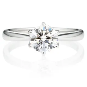 Six Prong Round Brilliant Engagement Ring [Setting Only] - EC010