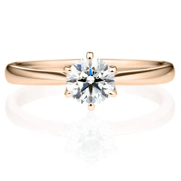 Six Prong Round Brilliant Engagement Ring [Setting Only] - EC010