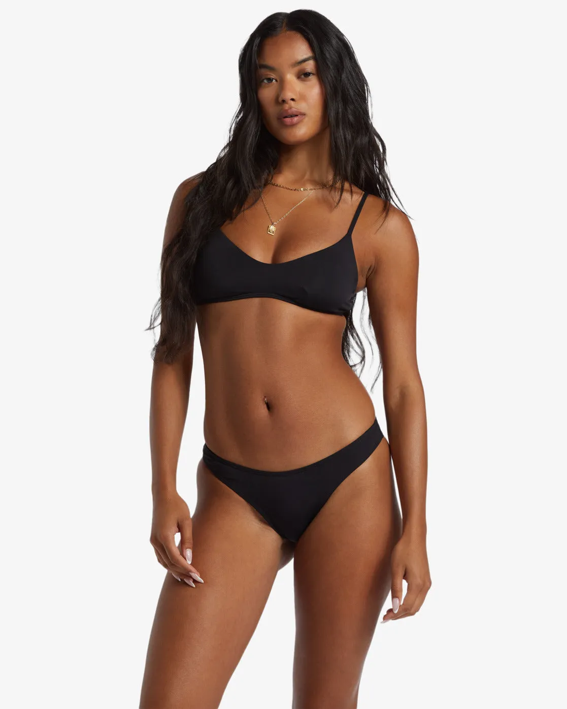 Sol Searcher V Bralette Bikini Top - Black Pebble