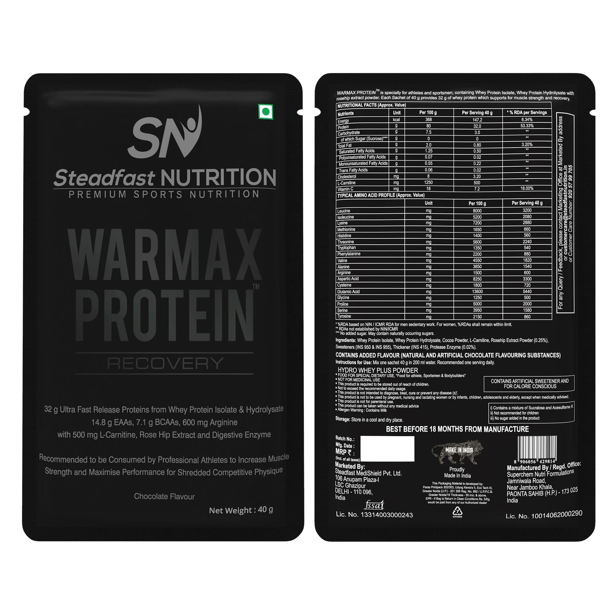 Steadfast Nutrition WARMAX Protein - Chocolate Flavour