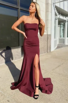 Sweetheart Mermaid Prom Dress in Burgundy