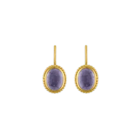 Tanzanite Granulated Hook Earrings