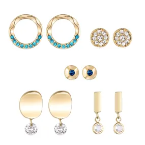 Teal & Gold Earring Set