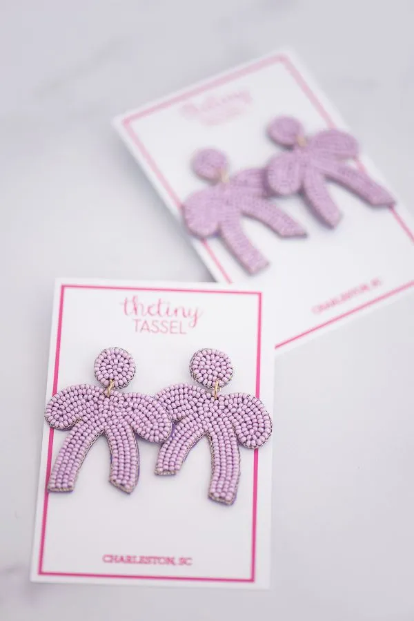 The Berkeley Bow Earring in Light Purple