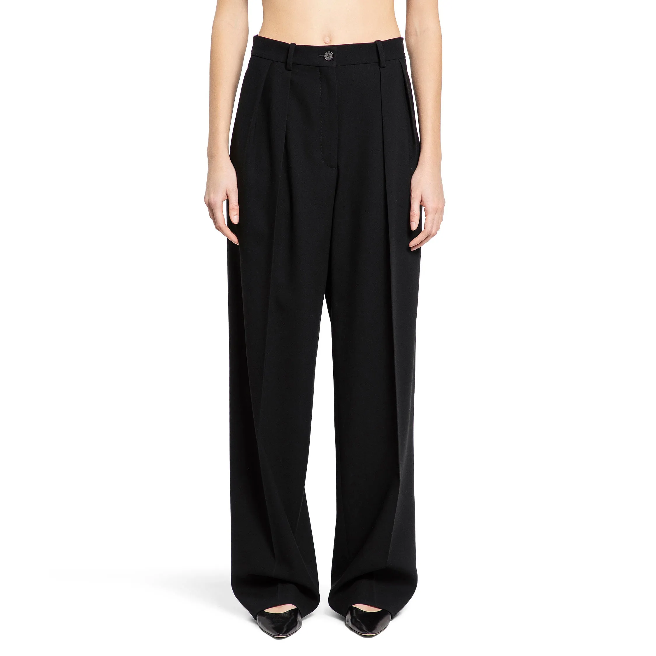 THE ROW WOMAN BLACK TROUSERS