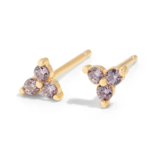 THE SALLY STUD PURPLE - 18k gold plated