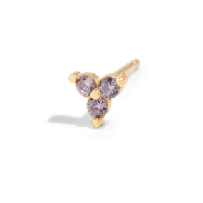 THE SALLY STUD PURPLE - 18k gold plated