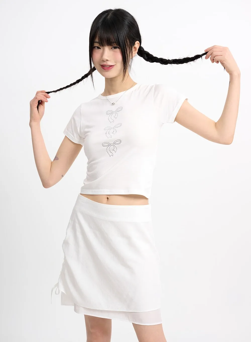 Three Ribbons Cropped Tee CM415