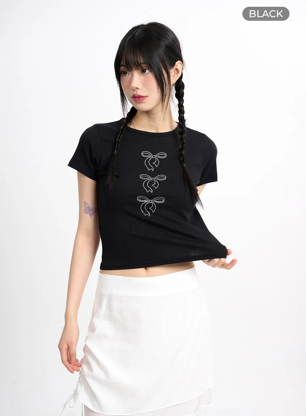 Three Ribbons Cropped Tee CM415