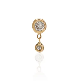 Tiny bezel stud with diamonds