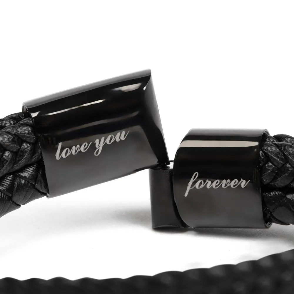 To My Badass Hubby Till Death Do Us Part Braided Vegan Leather Men Bracelet