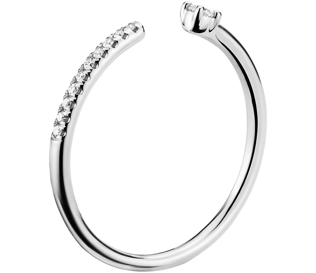 Ultra Mini Diamond Pave Open Stackable Fashion Diamond Ring - LR13