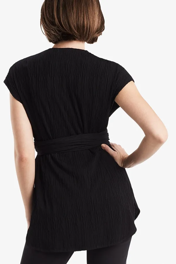 Valerie Top - Pleated Jersey :: Black