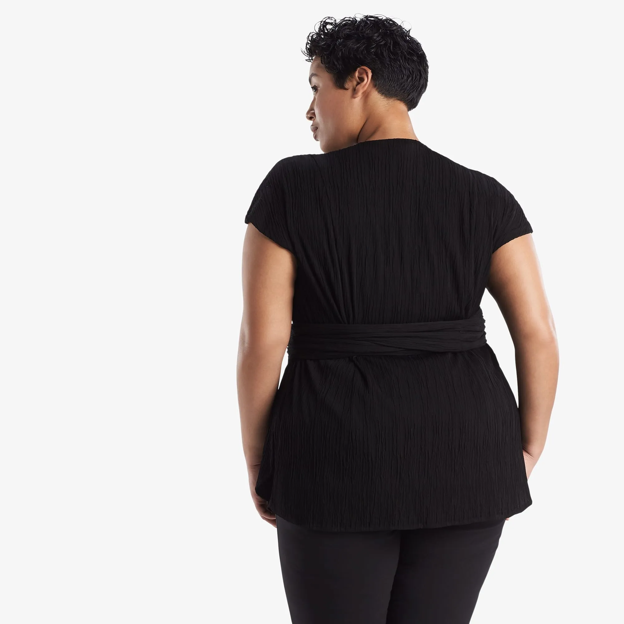 Valerie Top - Pleated Jersey :: Black