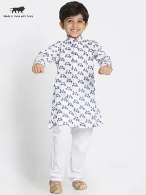 VASTRAMAY Boy's Cycle Print Kurta And Pyjama Set