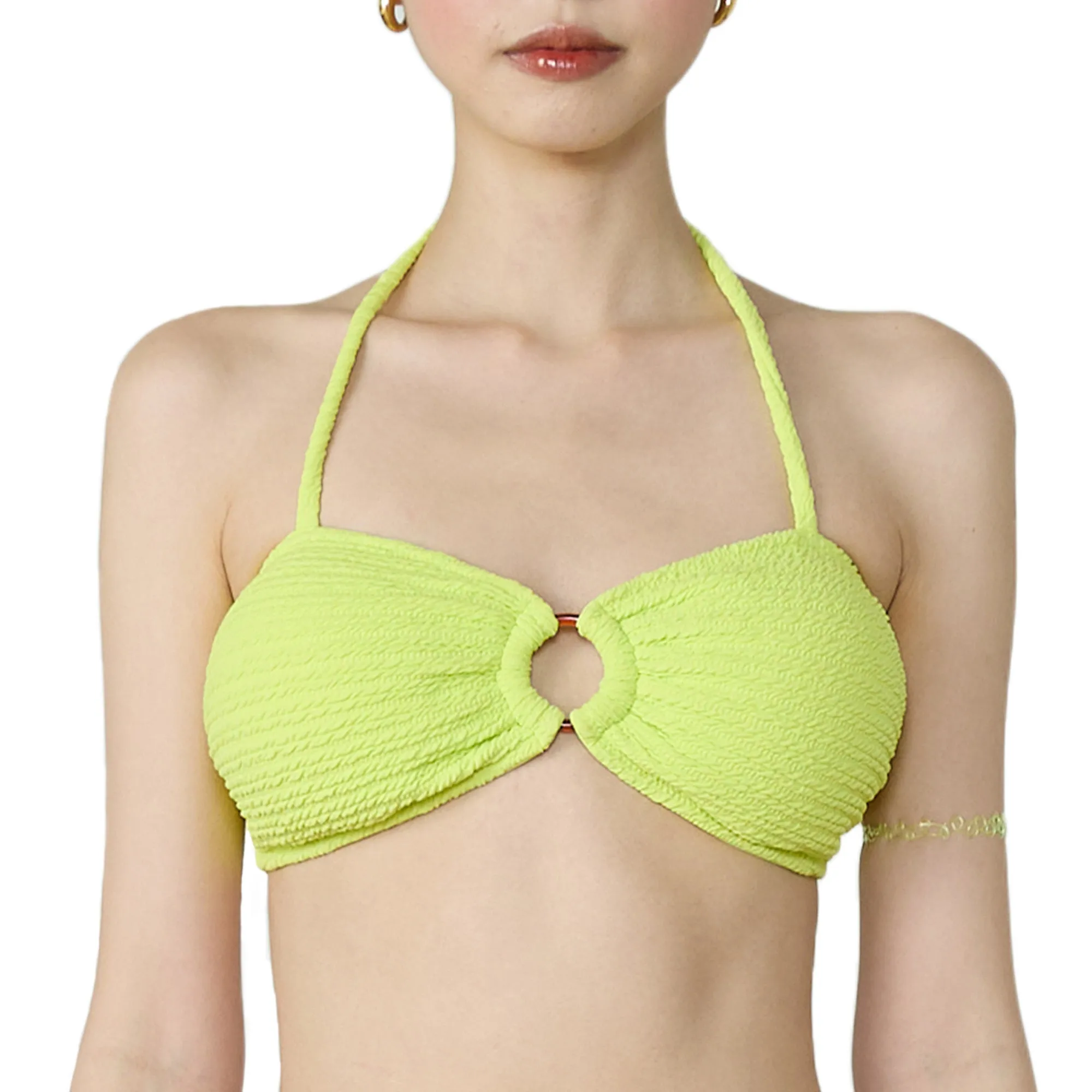 Wacoal Mood Beach & Bra เสื้อว่ายน้ำวาโก้รุ่น MM1U07 (เข้าคู่ กางเกงว่ายน้ำ รุ่น MM6U07 ) สีเขียวมะนาว (ME)