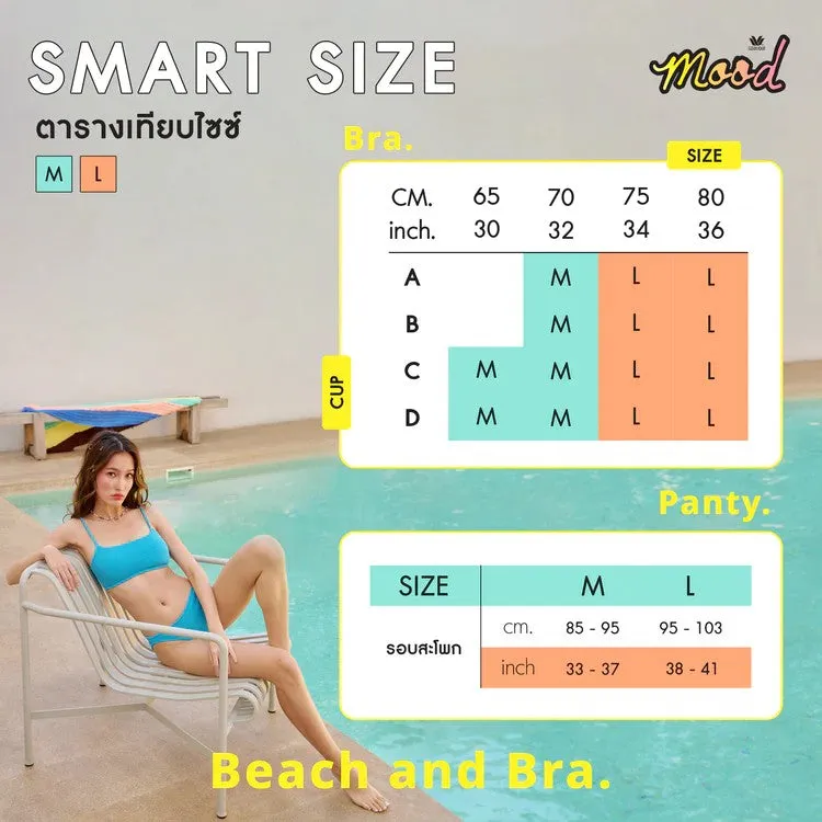 Wacoal Mood Beach & Bra เสื้อว่ายน้ำวาโก้รุ่น MM1U07 (เข้าคู่ กางเกงว่ายน้ำ รุ่น MM6U07 ) สีเขียวมะนาว (ME)