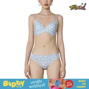 Wacoal Mood BUDDY BRA บราคู่ใจ พกได้ทุกที่ ใส่ง่าย พับง่าย พกง่าย รุ่น MM1X87 สีเทาอ่อน (LI)