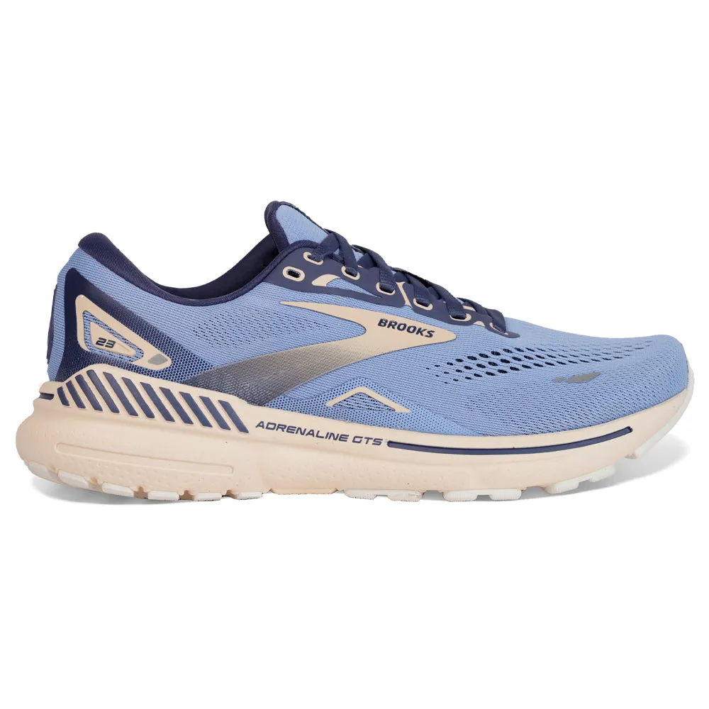 Women's Brooks Adrenaline GTS 23, Vista Blue/Navy/Linen, 8.5 B Medium